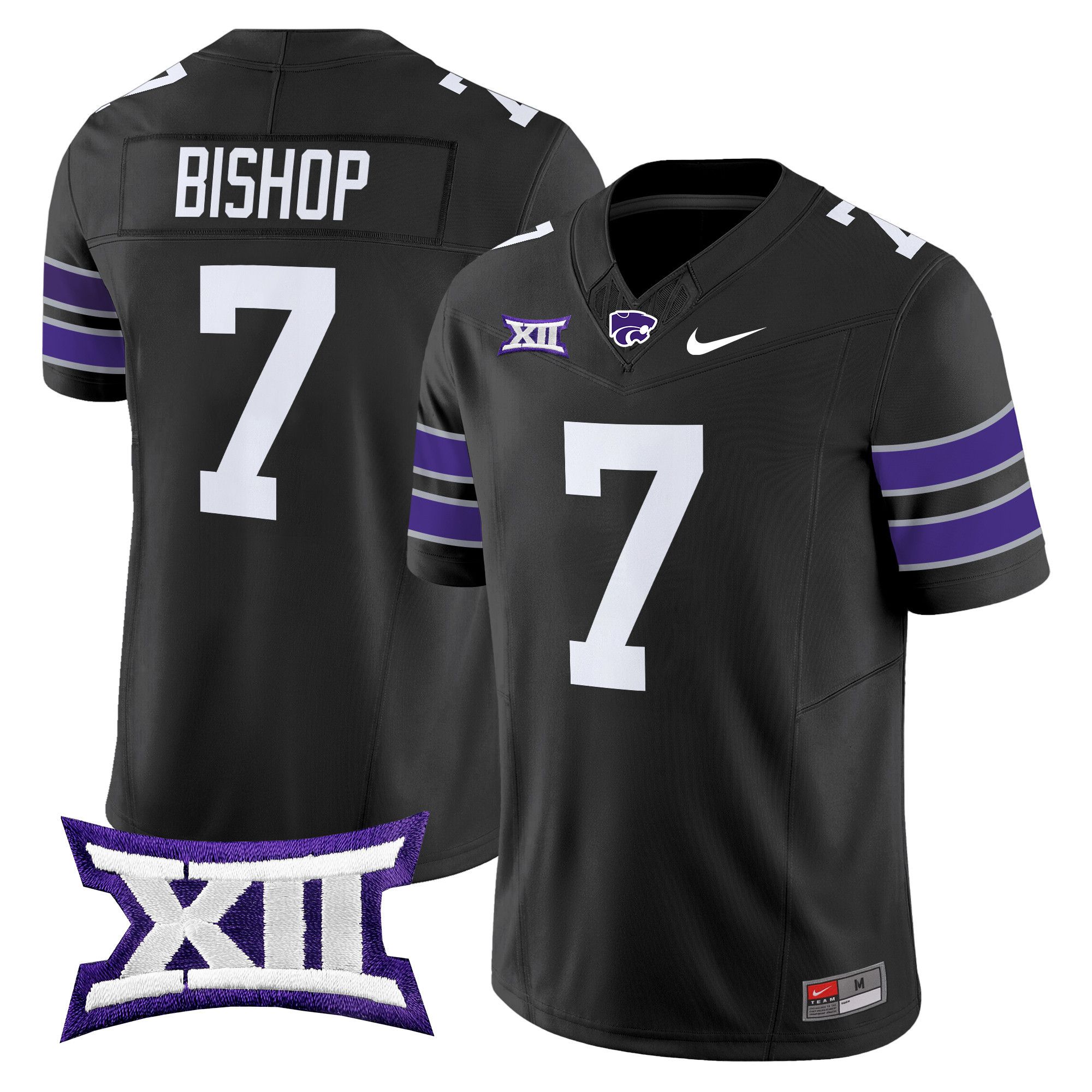 Men Kansas State Wildcats #7 Bishop Black Nike 2024 Vapor Limited NCAA Jersey style 1->ncaa teams->NCAA Jersey
